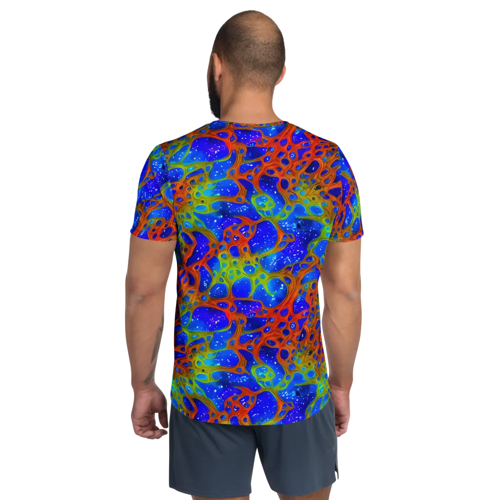 Electric Microcosm on Men's Athletic T-Shirt — Back