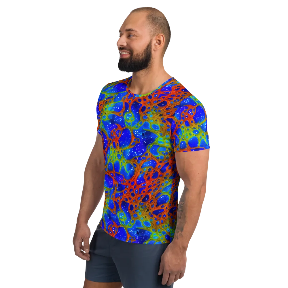 Electric Microcosm on Men's Athletic T-Shirt — Left