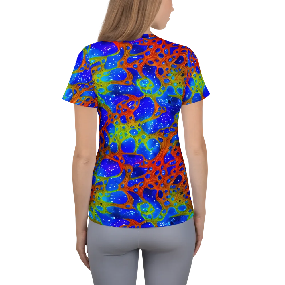 Electric Microcosm on Women's Athletic T-Shirt — Back