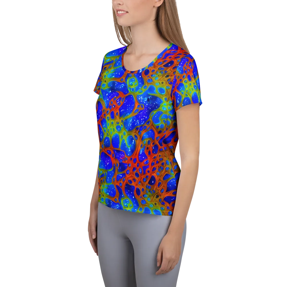 Electric Microcosm on Women's Athletic T-Shirt — Left