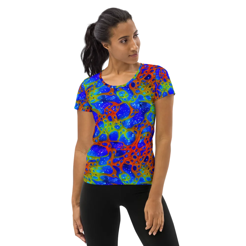 Electric Microcosm on Women's Athletic T-Shirt — Front