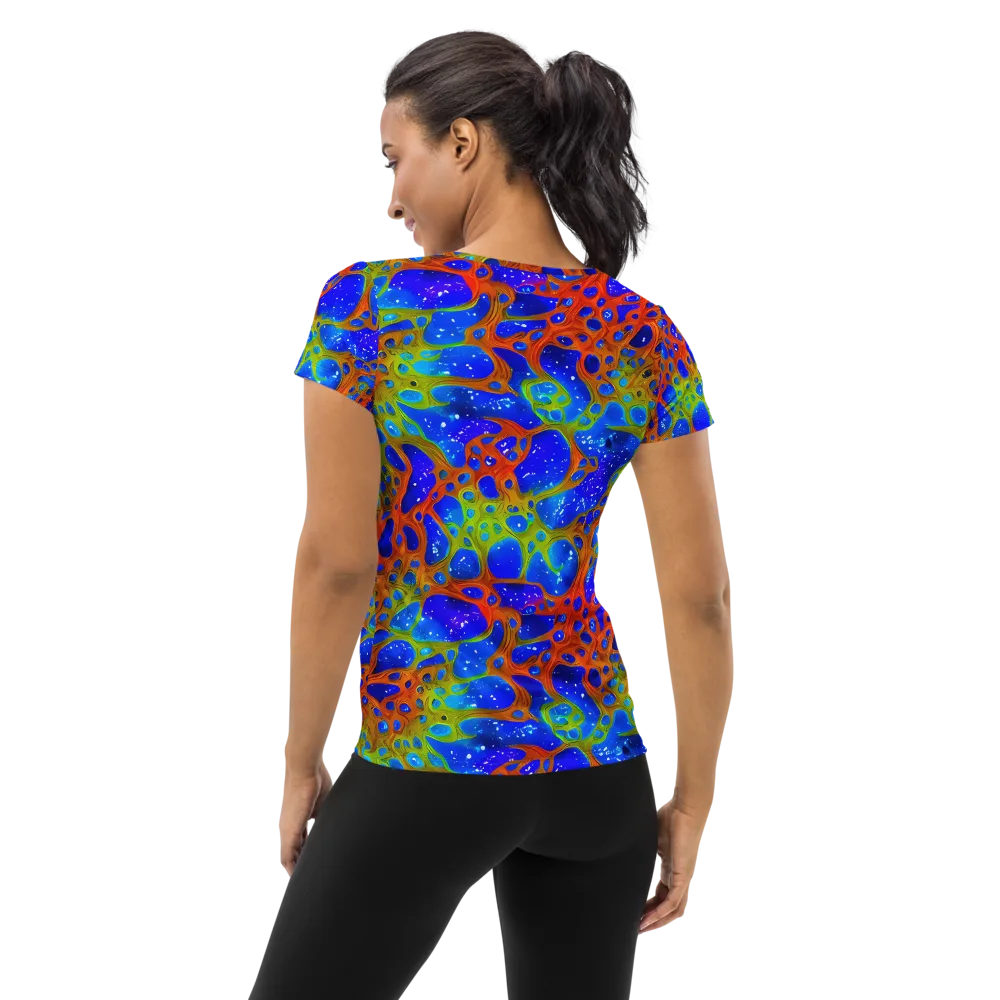 Electric Microcosm on Women's Athletic T-Shirt — Back