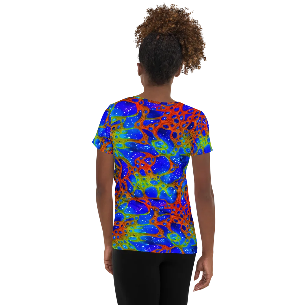 Electric Microcosm on Women's Athletic T-Shirt — Back