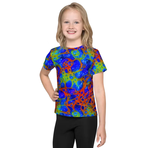 Electric Microcosm on a Kids Crew Neck T-Shirt