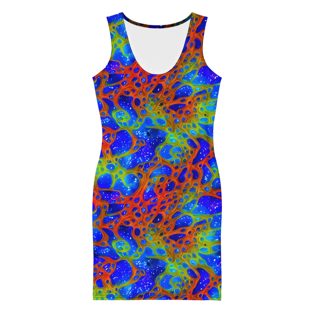 Electric Microcosm on Bodycon Dress — Front