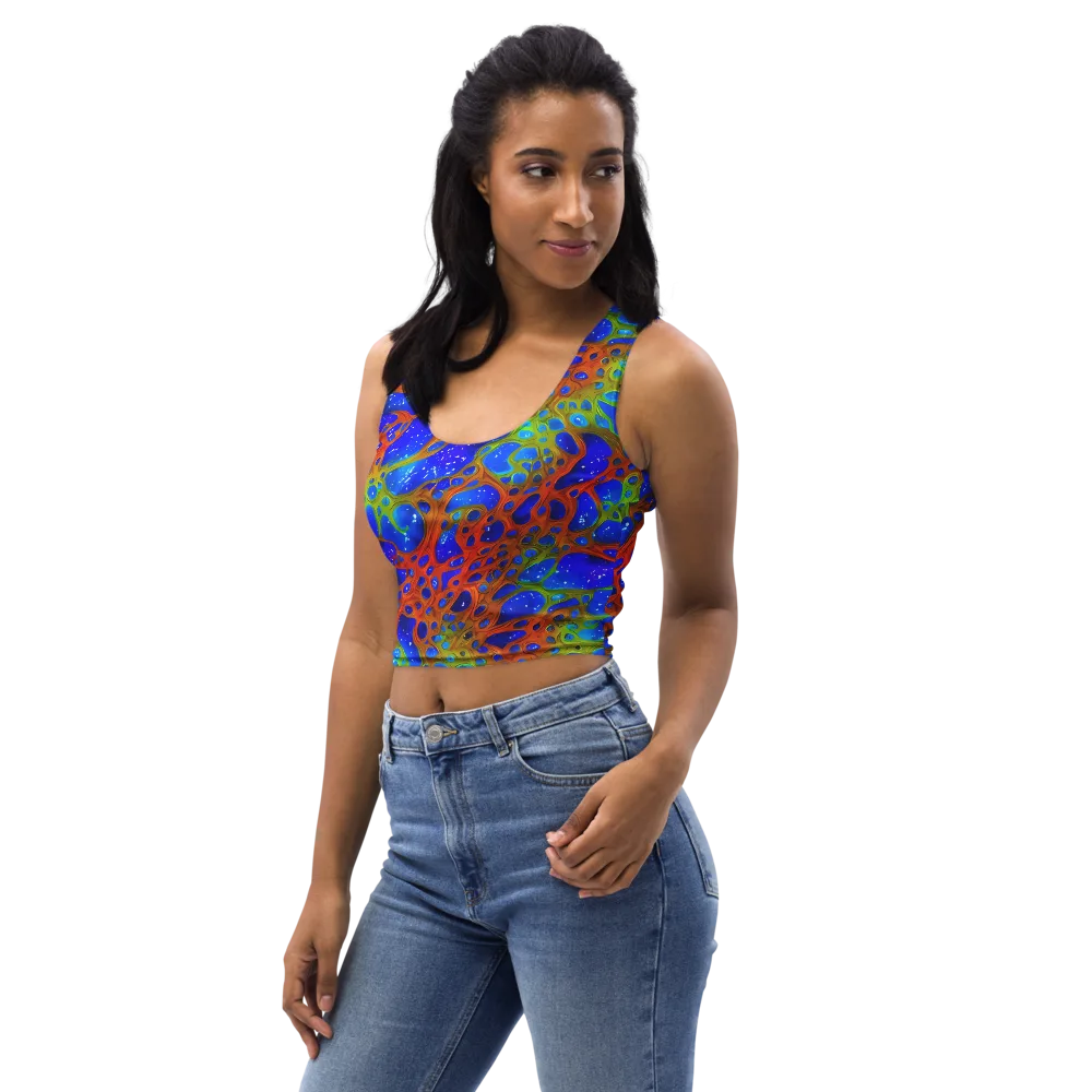 Electric Microcosm on Crop Top — Left Front
