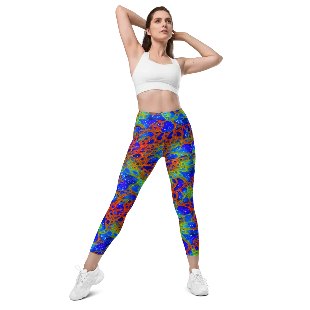 Electric Microcosm on Leggings with Pockets — Front