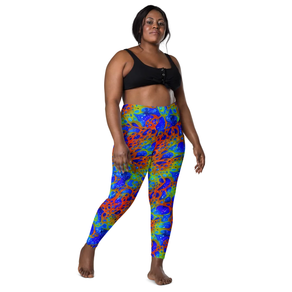 Electric Microcosm on Leggings with Pockets — Front