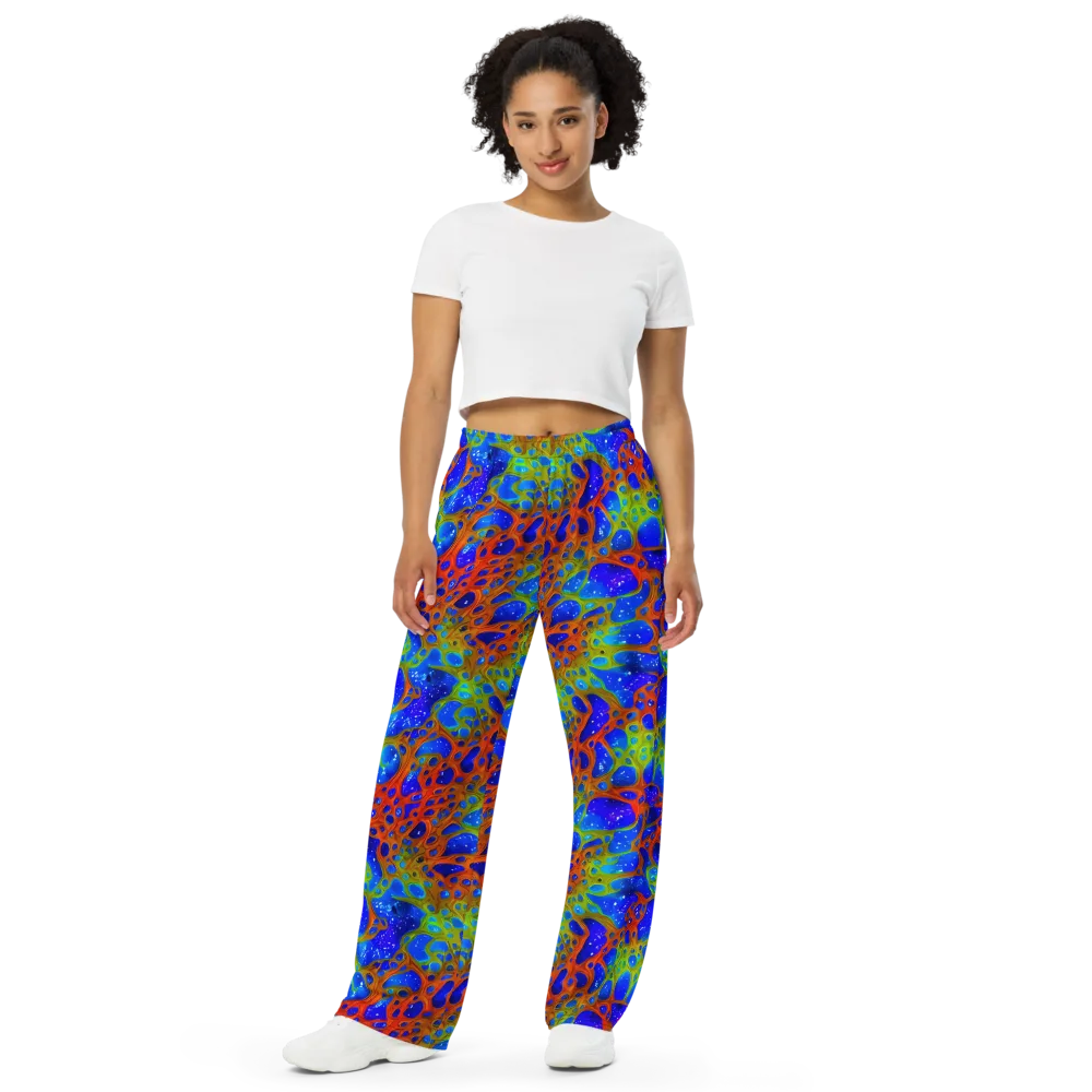 Electric Microcosm on Wide-Leg Pants — Front