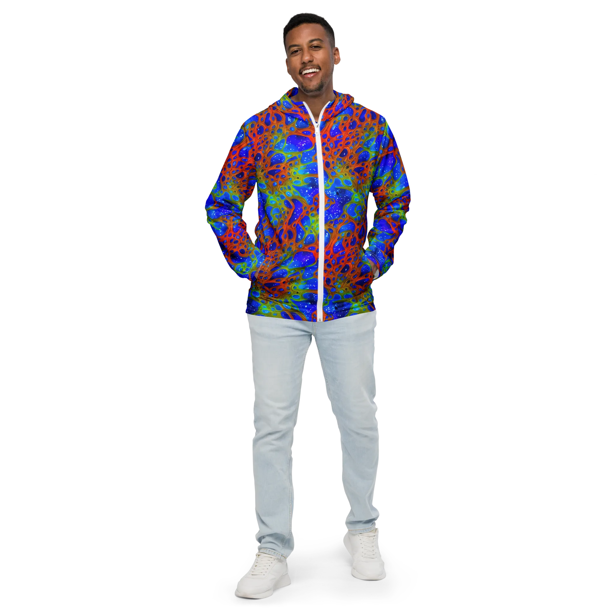 Electric Microcosm on Men's Windbreaker — Front