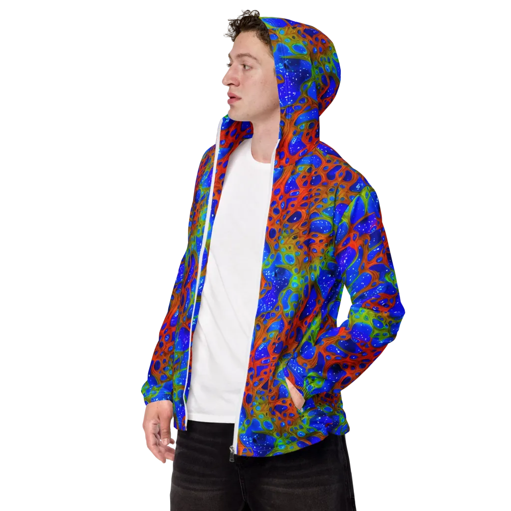 Electric Microcosm on Men's Windbreaker — Left Front