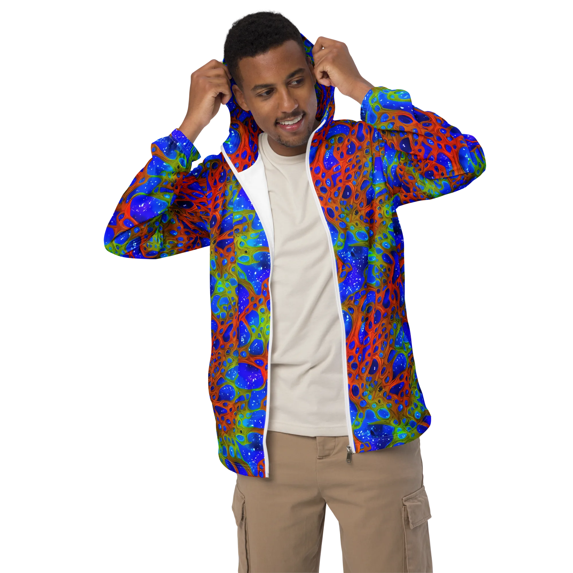 Electric Microcosm on Men's Windbreaker — Front
