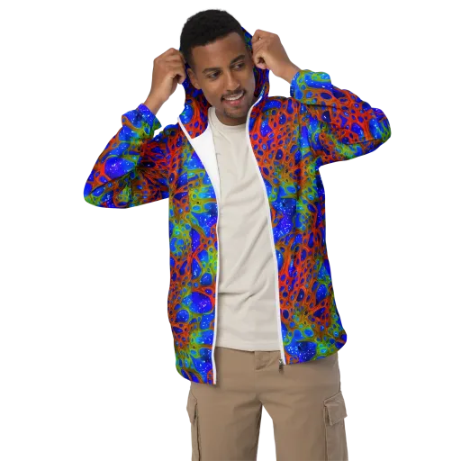 Electric Microcosm on a Men's Windbreaker