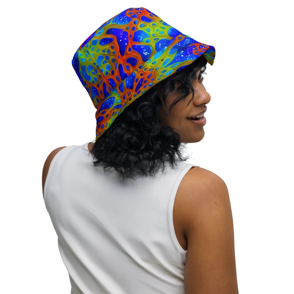 Electric Microcosm on Reversible Bucket Hat — Right Outside
