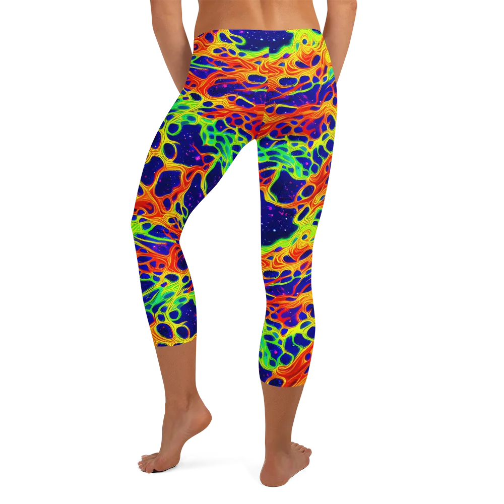 Radiant Organism on Capri Leggings — Back