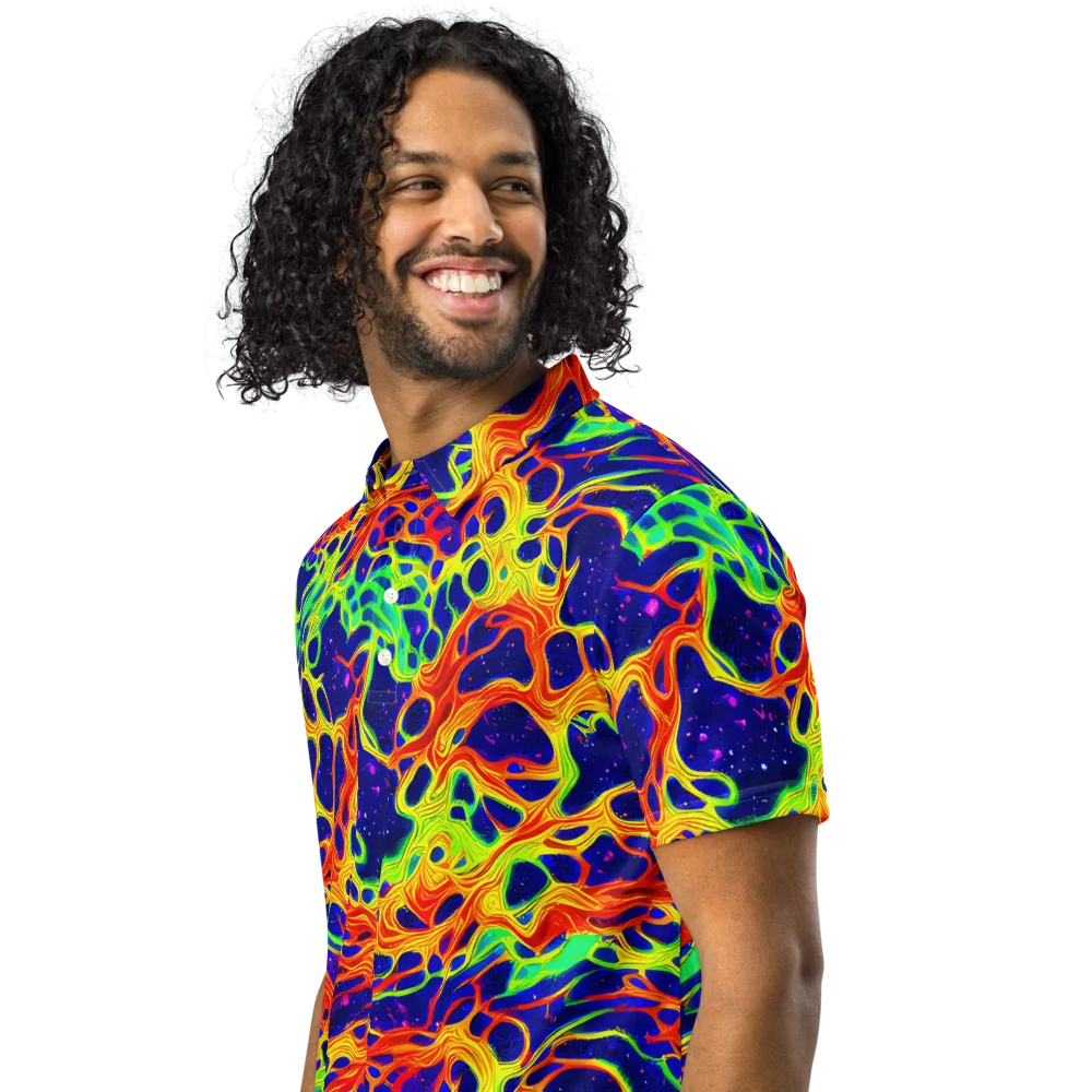 Radiant Organism on Men's Slim Fit Polo Shirt — Left Front