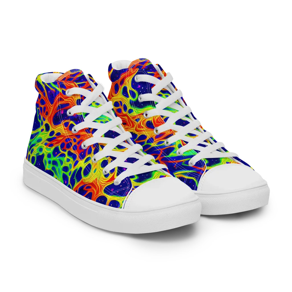 Radiant Organism on Men's High Top Canvas Shoes — Right Front