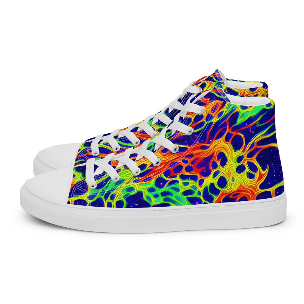 Radiant Organism on Men's High Top Canvas Shoes — Left