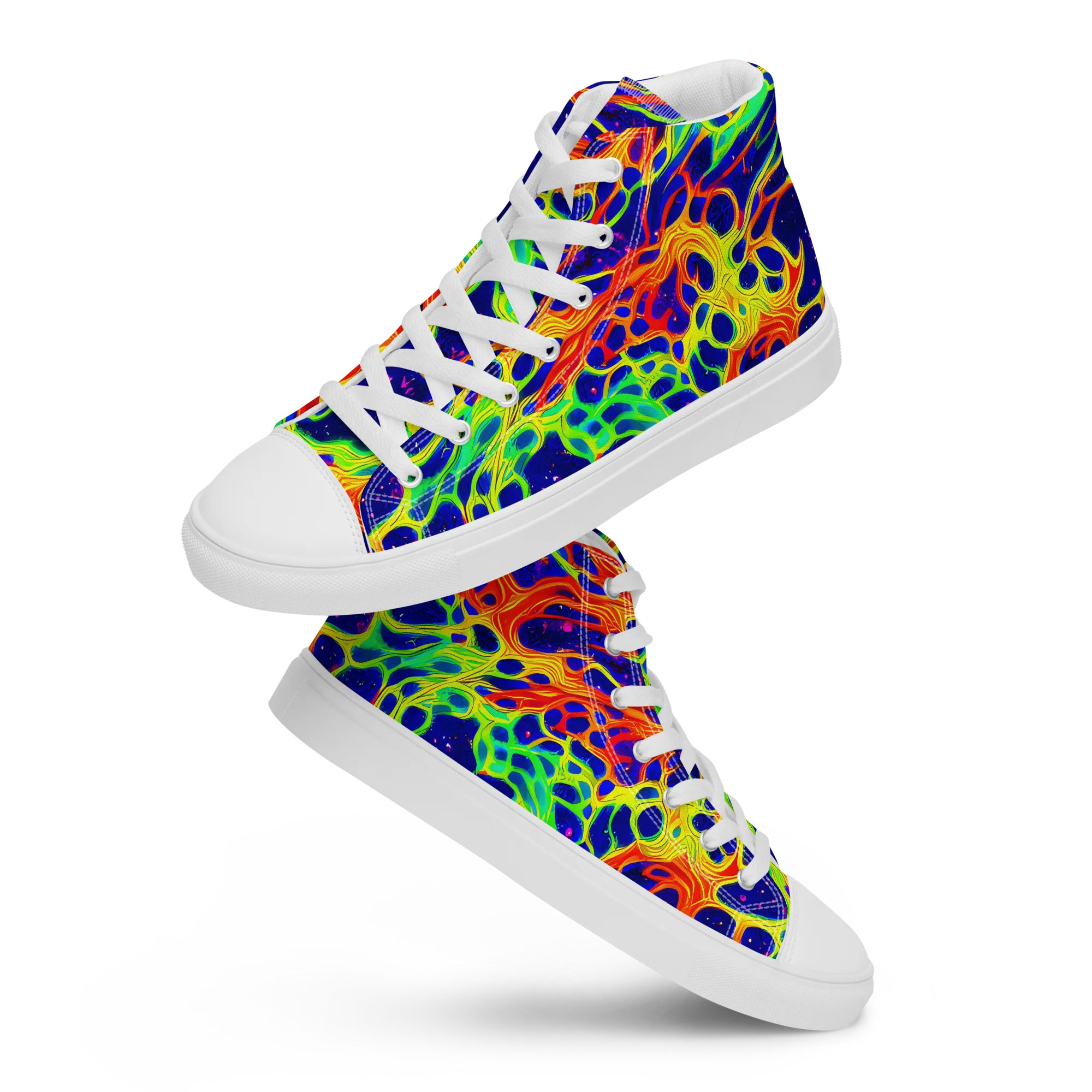 Radiant Organism on Men's High Top Canvas Shoes — Front