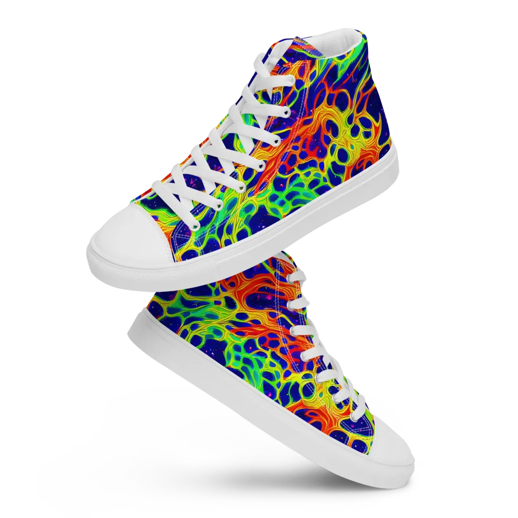 Radiant Organism on Men's High Top Canvas Shoes — Front