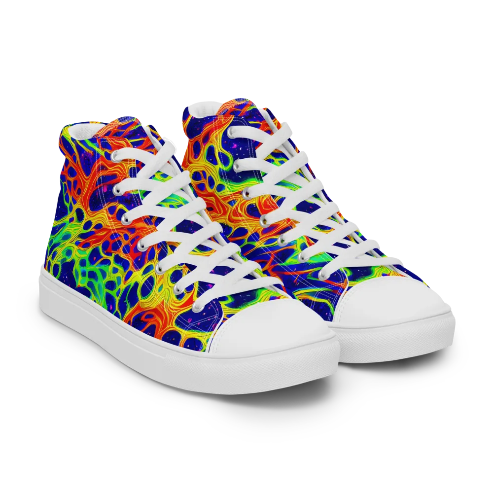 Radiant Organism on Women's High Top Canvas Shoes — Right Front