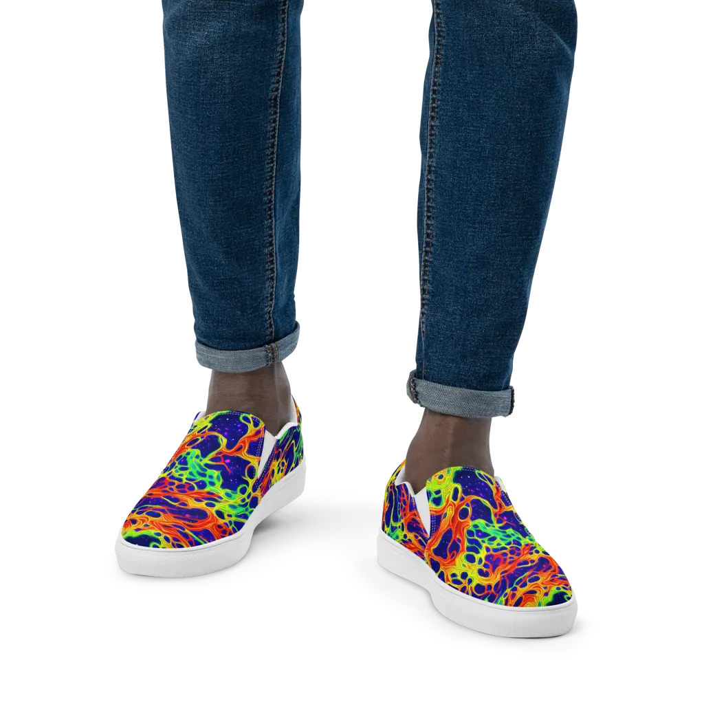 Radiant Organism on Men's Slip-On Canvas Shoes — Front