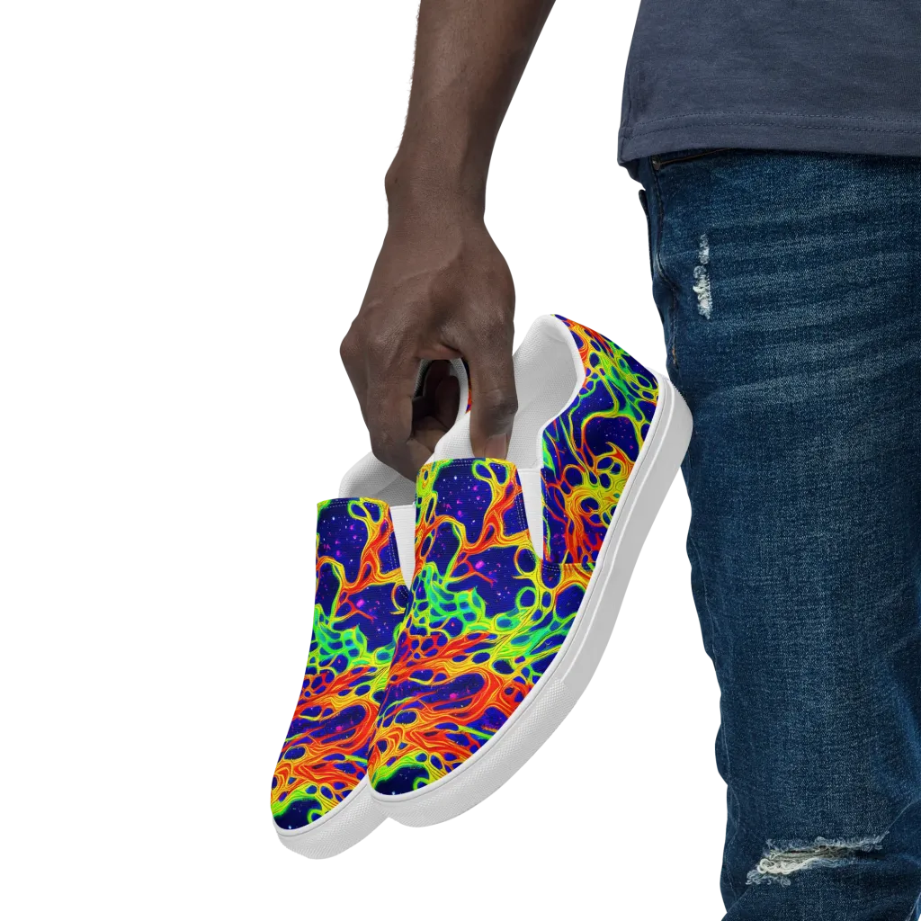 Radiant Organism on Men's Slip-On Canvas Shoes — Left Front