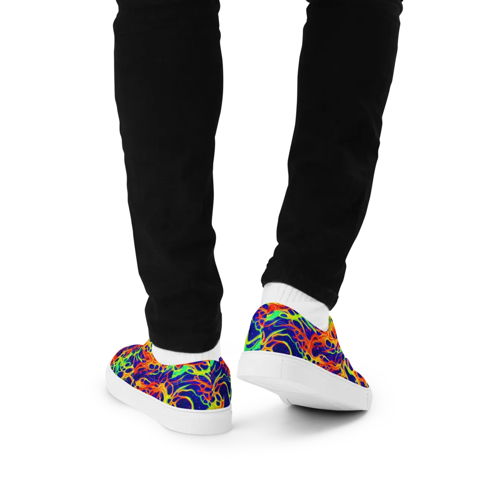 Radiant Organism on Men's Lace-Up Canvas Shoes — Back