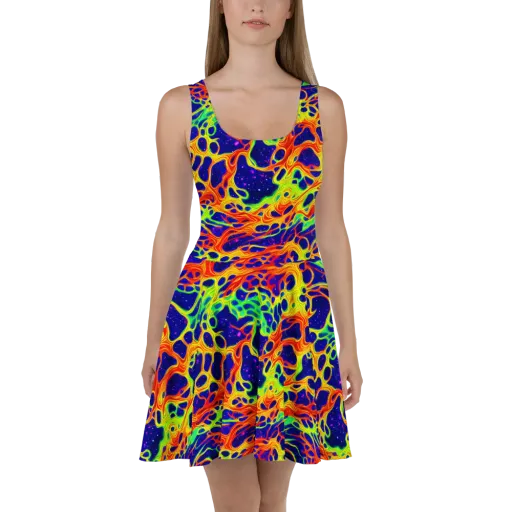Radiant Organism on a Skater Dress