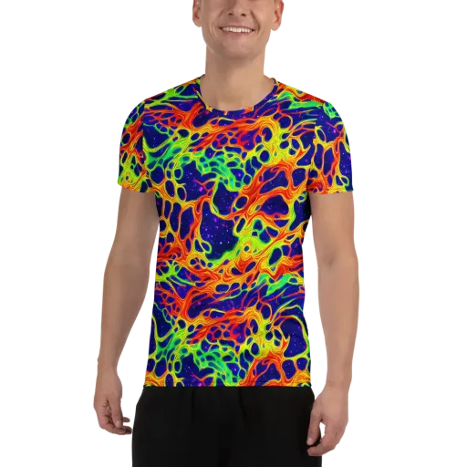 Radiant Organism on a Men's Athletic T-Shirt