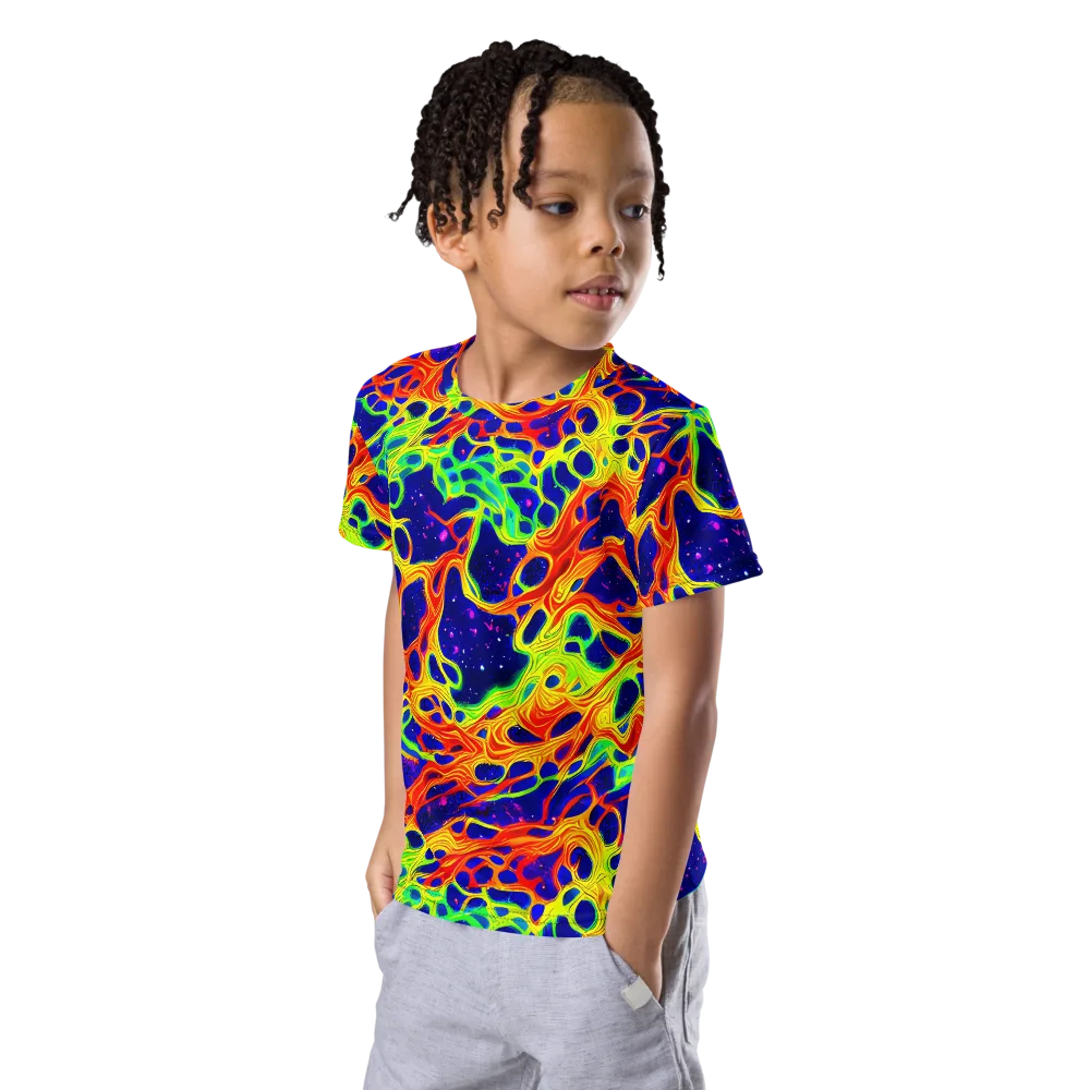Radiant Organism on Kids Crew Neck T-Shirt — Left Front