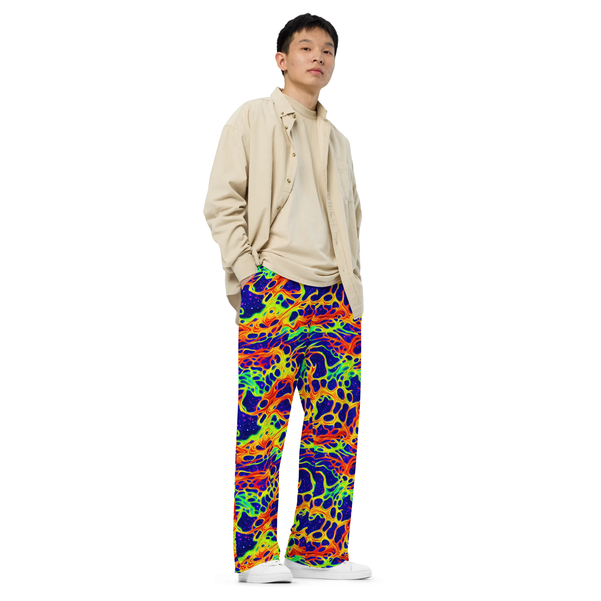 Radiant Organism on Wide-Leg Pants — Right Front