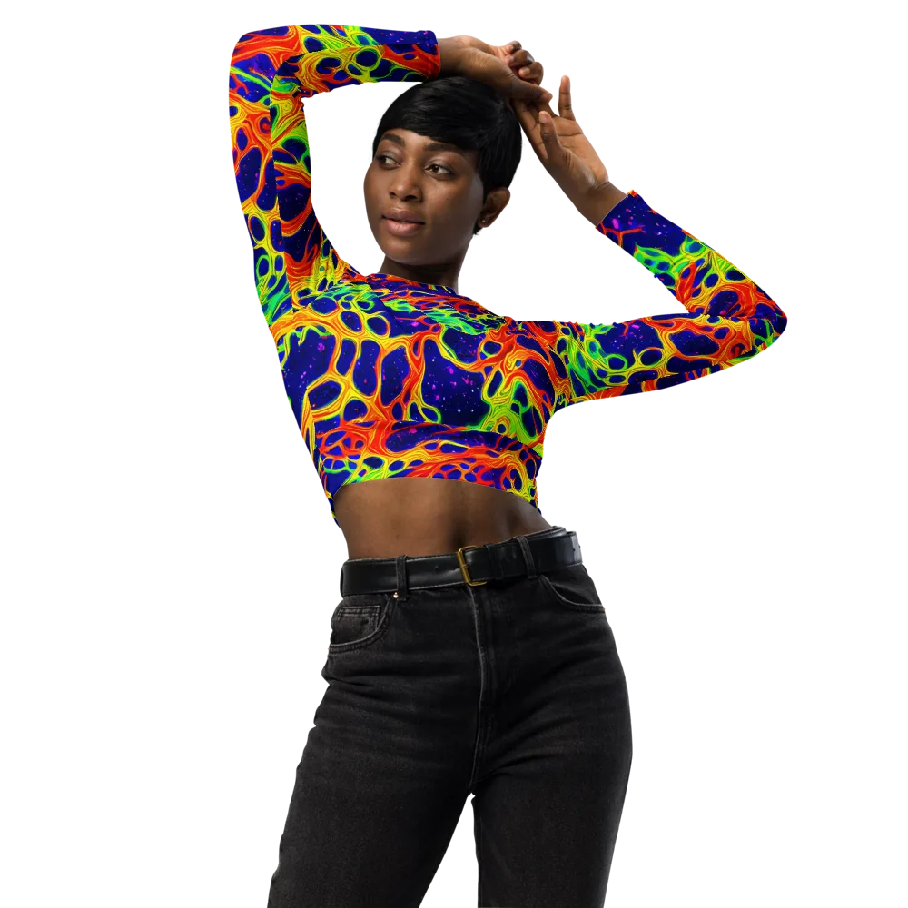 Radiant Organism on Long Sleeve Crop Top — Front