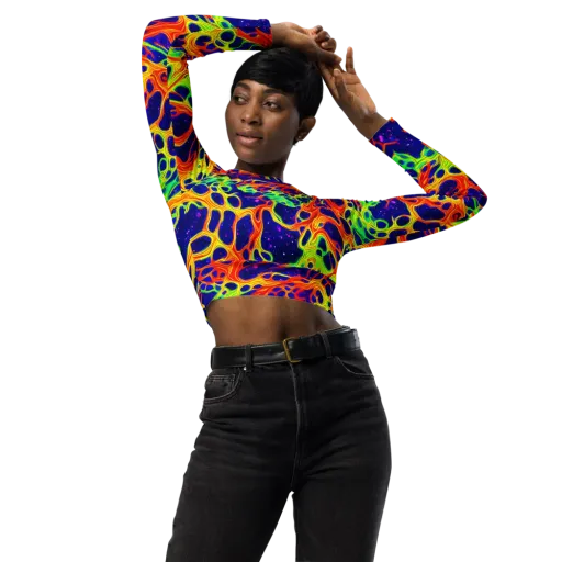 Radiant Organism on a Long Sleeve Crop Top