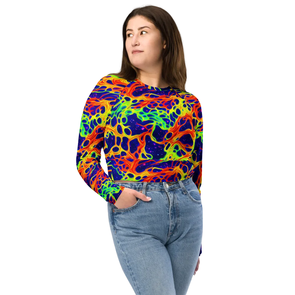 Radiant Organism on Long Sleeve Crop Top — Front