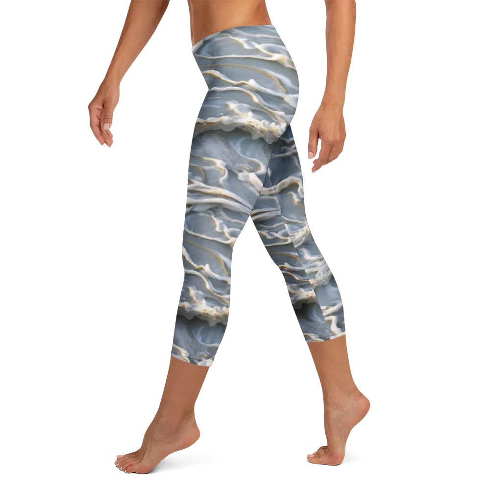 Frosted Tide on Capri Leggings — Left