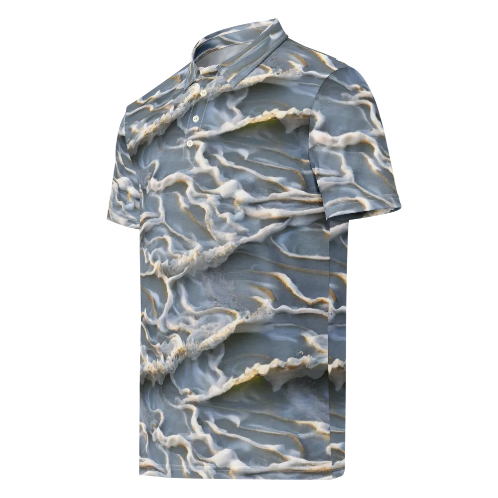 Frosted Tide on Men's Slim Fit Polo Shirt — Left Front