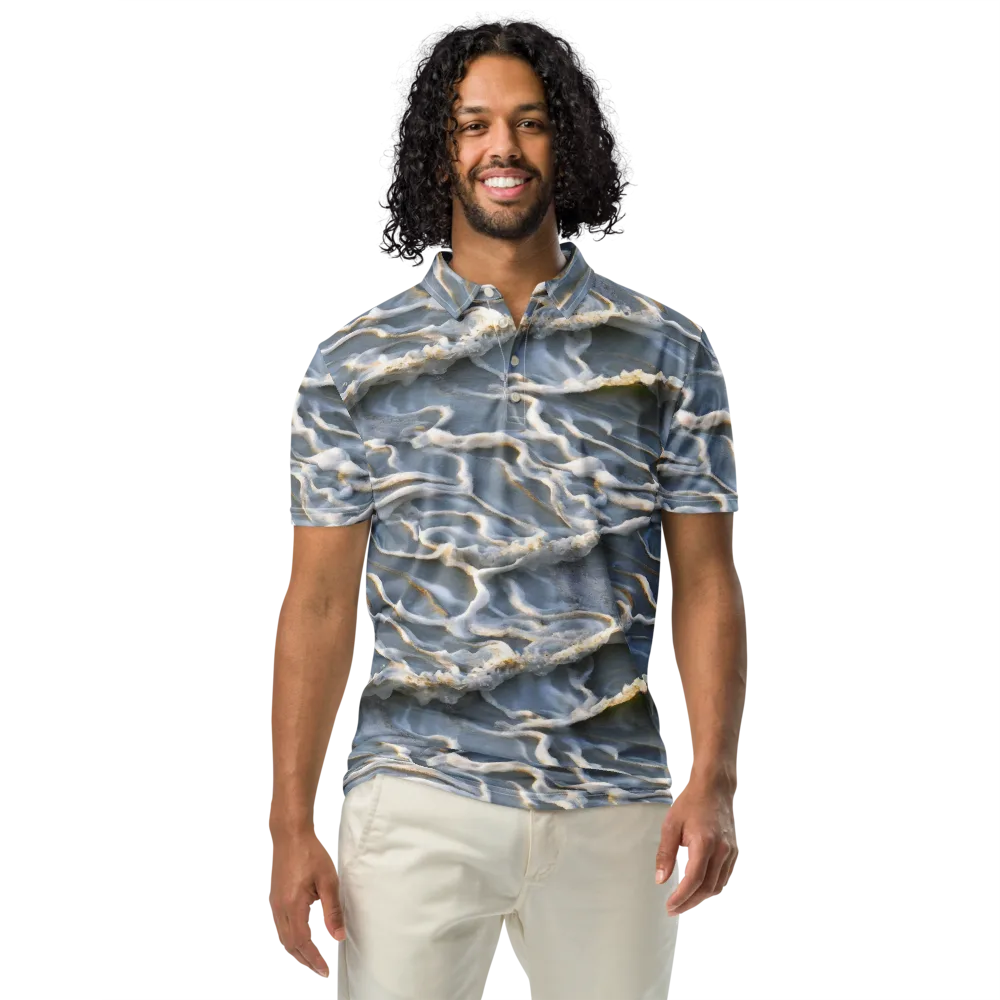 Frosted Tide on Men's Slim Fit Polo Shirt — Front