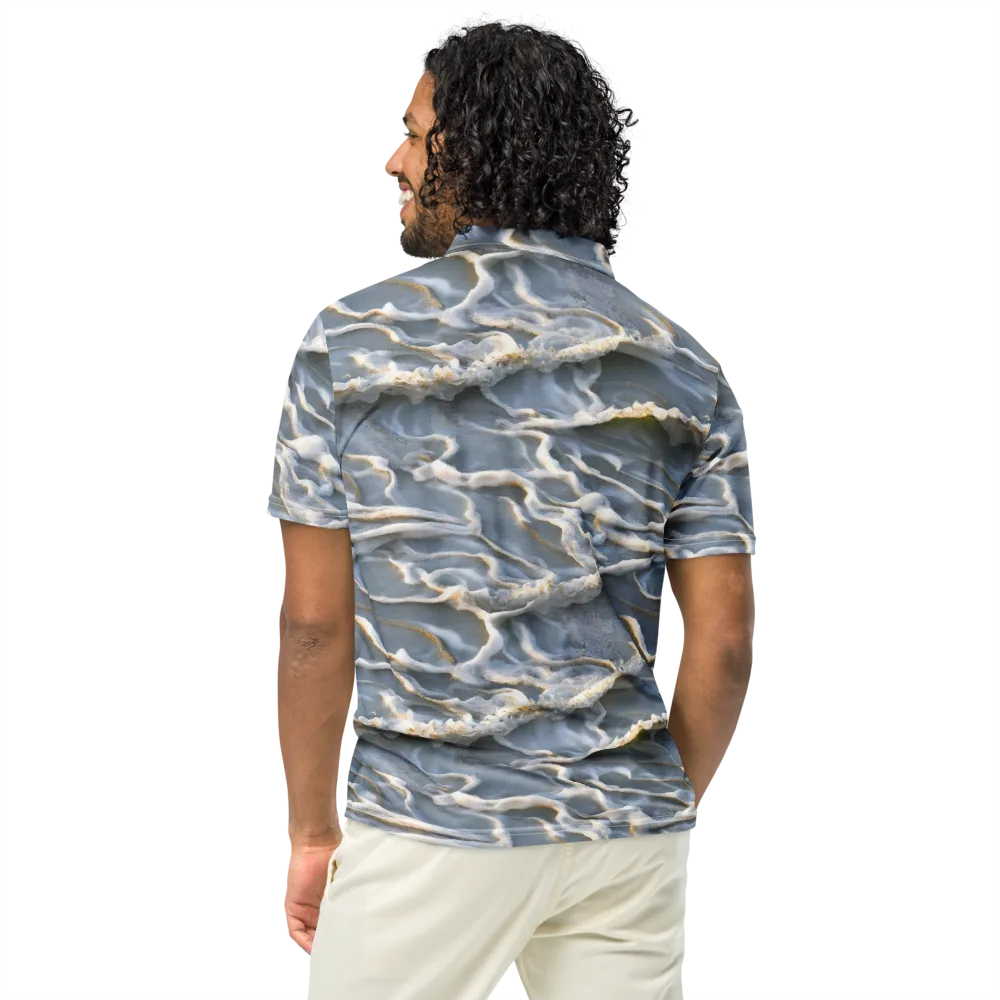 Frosted Tide on Men's Slim Fit Polo Shirt — Back