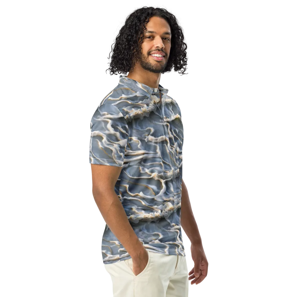 Frosted Tide on Men's Slim Fit Polo Shirt — Right Front