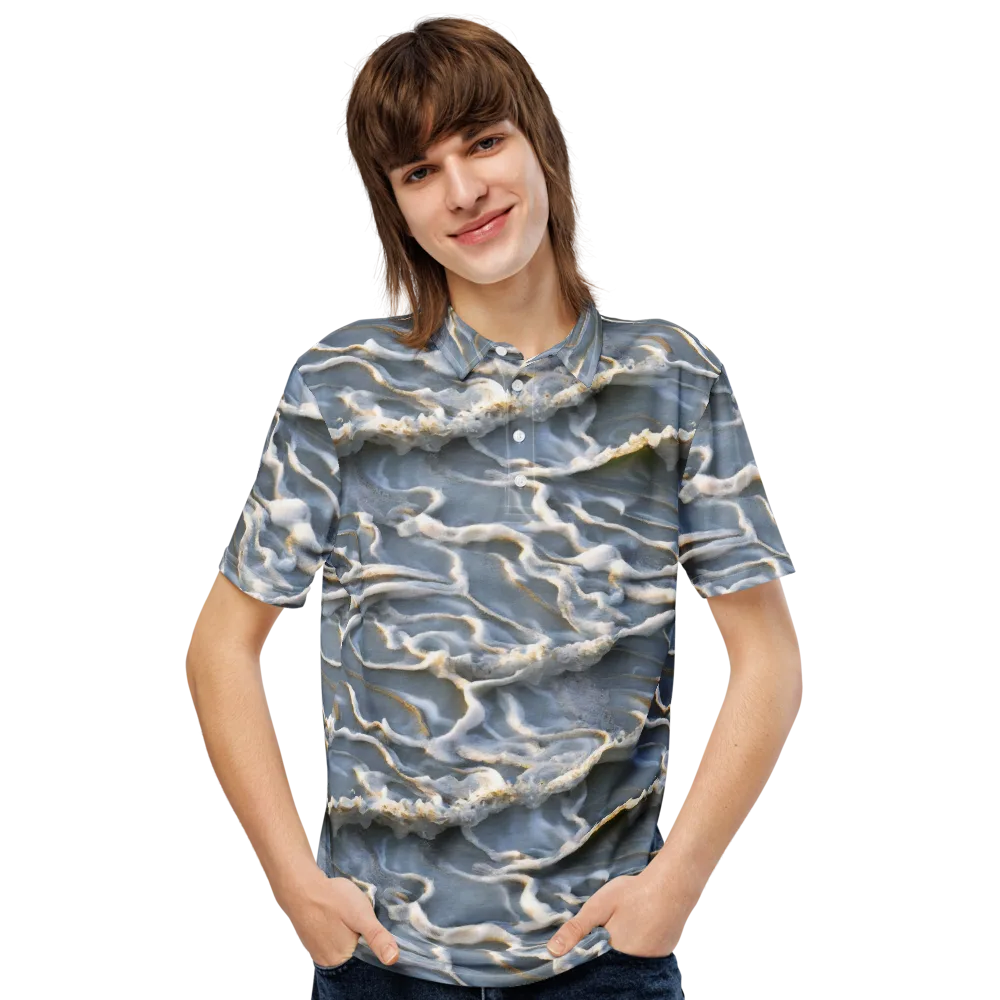 Frosted Tide on Men's Slim Fit Polo Shirt — Front