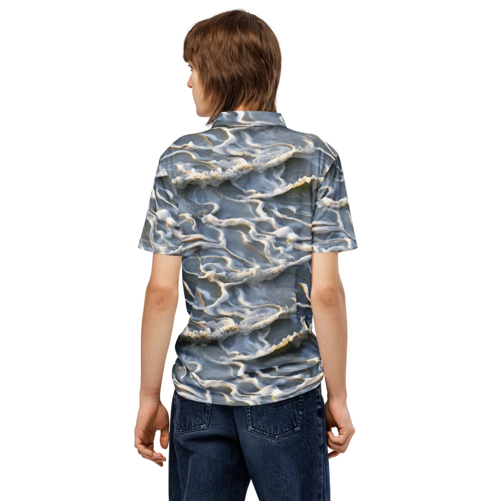 Frosted Tide on Men's Slim Fit Polo Shirt — Back