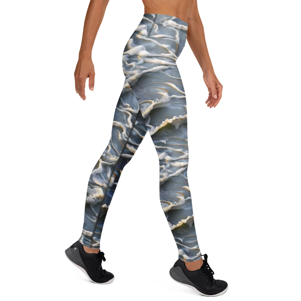Frosted Tide on Yoga Leggings — Right