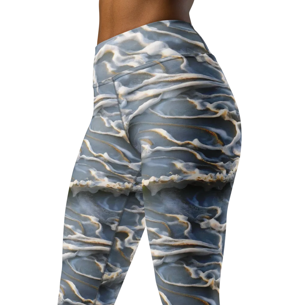 Frosted Tide on Yoga Leggings — Left Front