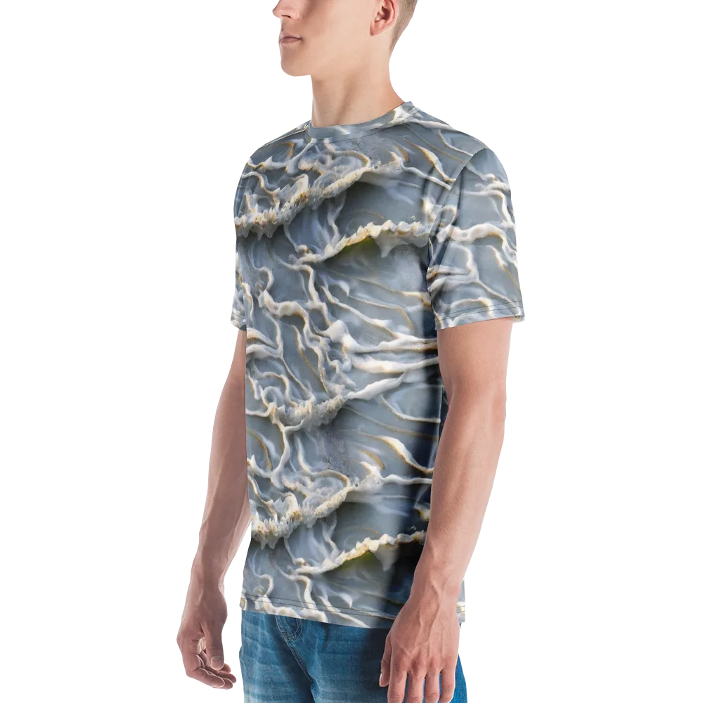 Frosted Tide on Men's Crew Neck T-Shirt — Left