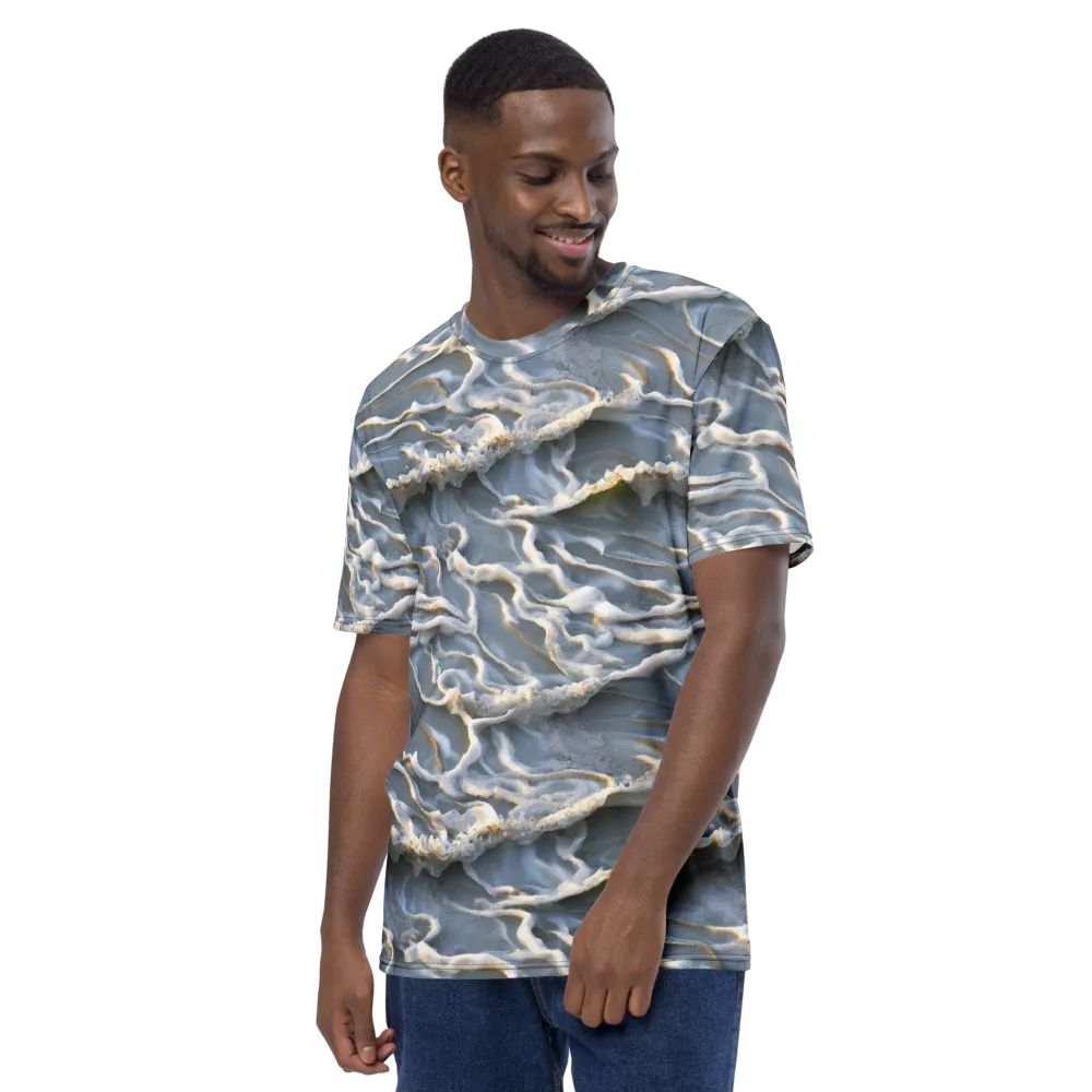 Frosted Tide on Men's Crew Neck T-Shirt — Left