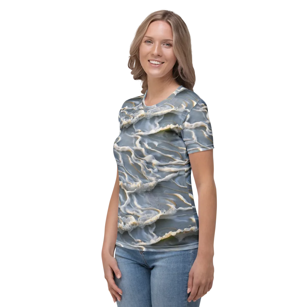 Frosted Tide on Women's Crew Neck T-Shirt — Left