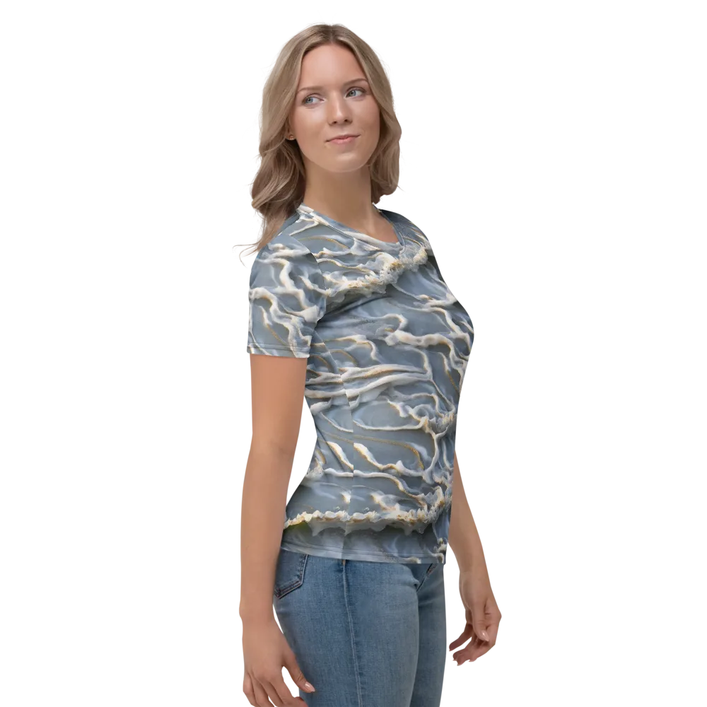 Frosted Tide on Women's Crew Neck T-Shirt — Right