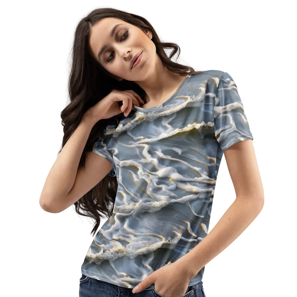 Frosted Tide on Women's Crew Neck T-Shirt — Left Front