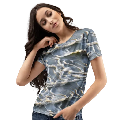 Frosted Tide on a Women's Crew Neck T-Shirt